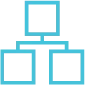 Icono de un organigrama que representa la complejidad