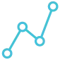 Icono de línea que representa la volatilidad, con puntos conectados en una tendencia irregular